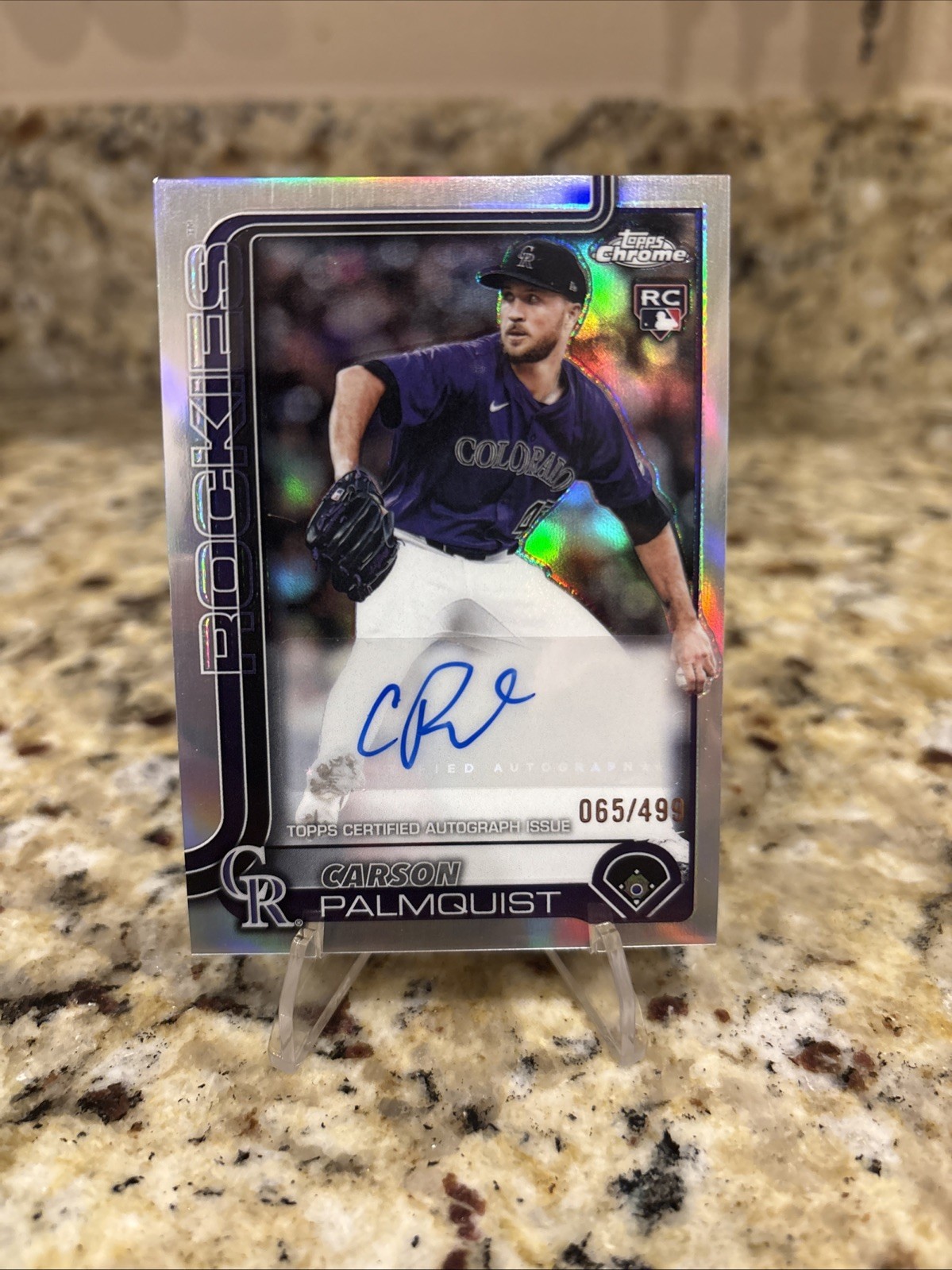 2025 Topps Chrome Update Carson Palmquist Refractor Auto 65 /499 #AC-CP Rockies
