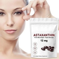 Astaxanthin 12mg Antioxidant 120 Softgels Fresh Microalgae Eye Joint Skin Health
