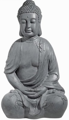XXL Großer Buddha 50 cm  Steinfigur Garten Deko Figur Skulptur Feng Shui sitzend