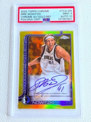 2025 Topps Chrome Dirk Nowitzki Chrome Autographs (PSA 9)