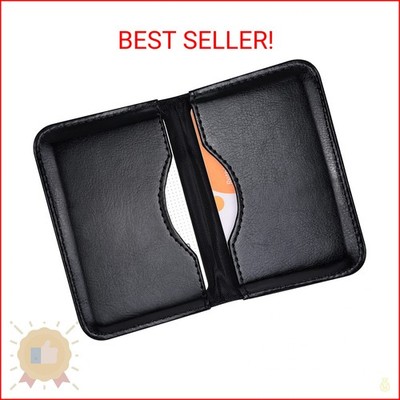 Wisdompro Business Card Holder, 2-Sided PU Leather Folio Name Card Holder (Ideal