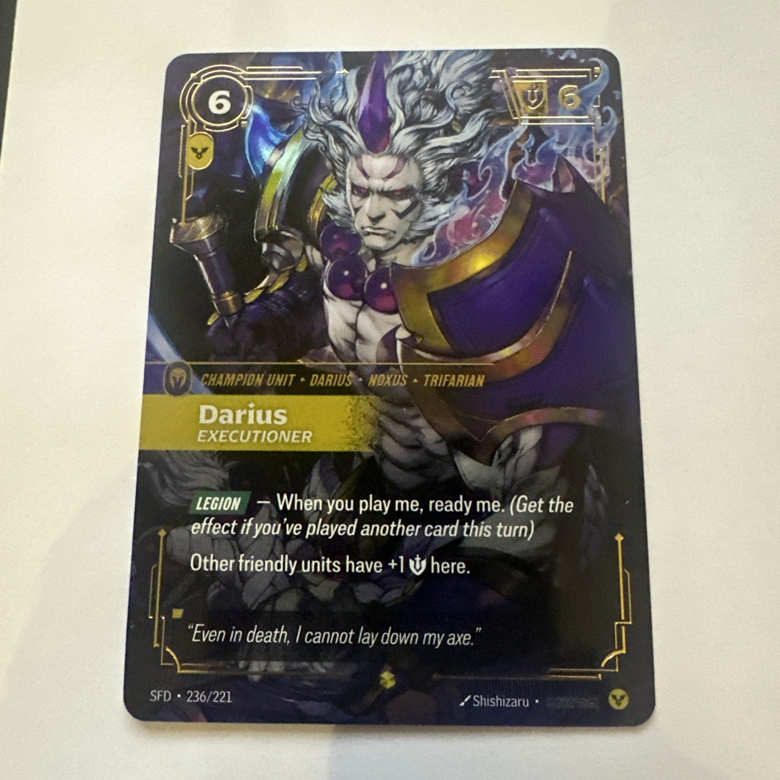 Riftbound TCG - NM - Darius Executioner 236/221 Overnumber Showcase Spiritforged