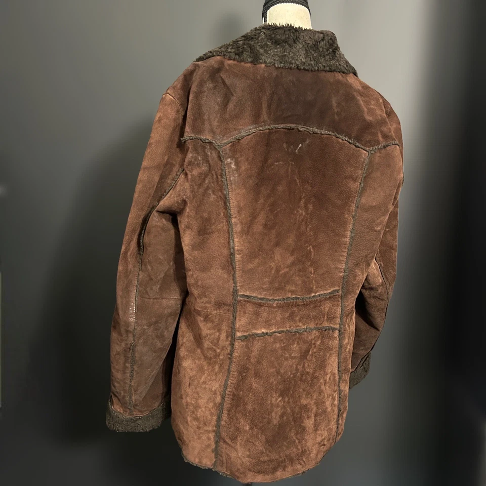 Abrigo De Colección St. John’s Bay Marrón Chocolate Gamuza Imitación Piel Western Boho Acogedor L Foto 2 de 4