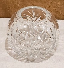 Cut Crystal Rose Bowl Vase with Pinwheel and Fan Motif — listing 3