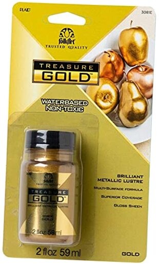  Assorted Easy to Apply DIY Crafts, Art Supplies 2 Fl Oz (Pack of 1) Gold Paint