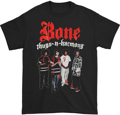 Authentic BONE THUGS-N-HARMONY E 1999 Slim-Fit T-Shirt Black NEW