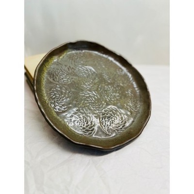 Handmade Grater/Zester Dish Glazed Studio Pottery Garlic Lemon Ginger 9.75''