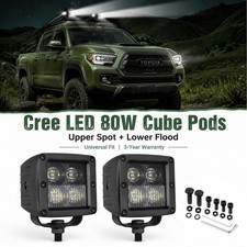 2x 3 80w Cree Led Cube Pods Spot Flood Combo Off Road Lights For Jeep Wrangler 2x 3 80w Cree Led Cube Pods Spot Flood Combo Off Road Lights For Jeep Wrangler