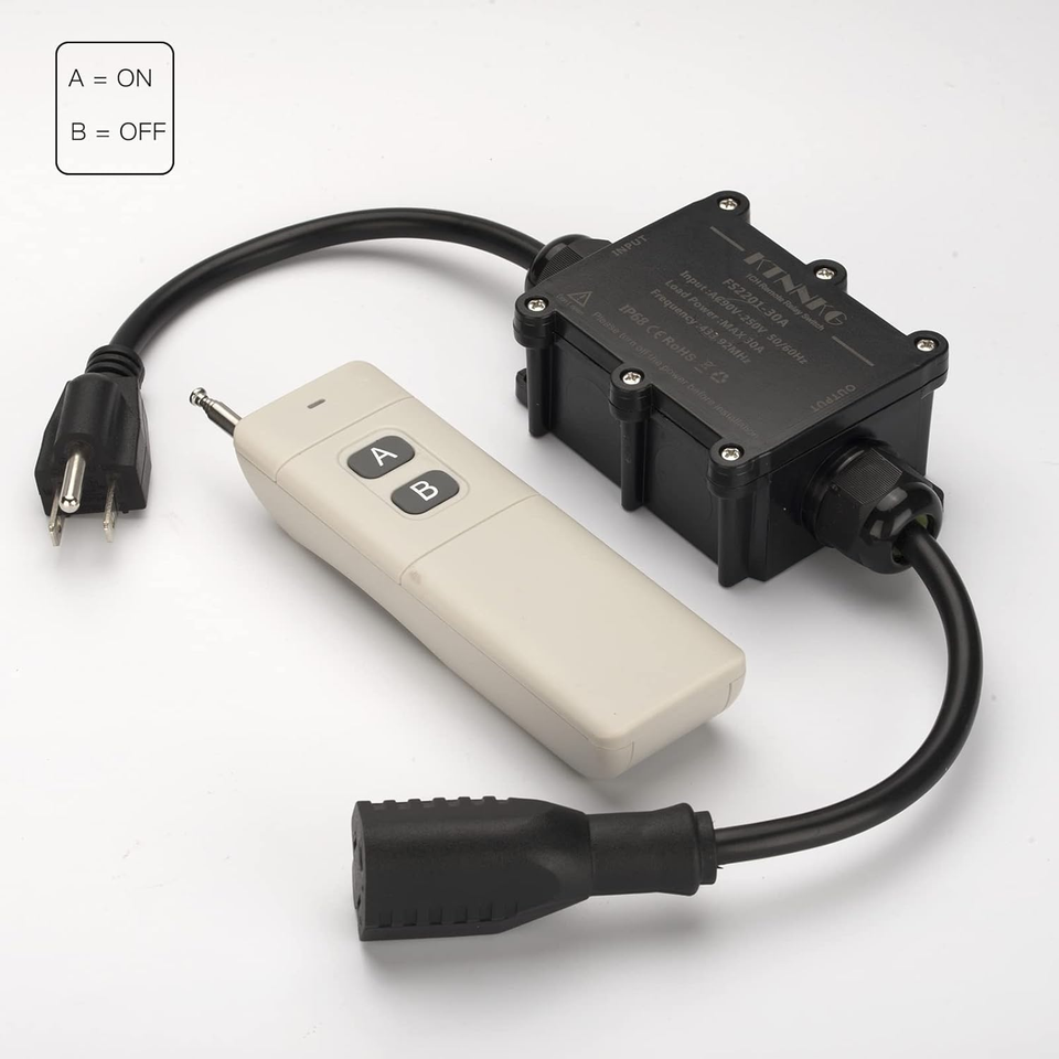 Remote Landscape 20-30 Amp Waterproof Remote Control Power Switch with Long Range Remote ...