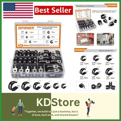 52-Piece Stainless Steel Cable Clamp Assortment Kit