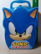 *FREE SHIP*  9" SONIC the HEDGEHOG TIN Lunchbox Storage Container SEGA