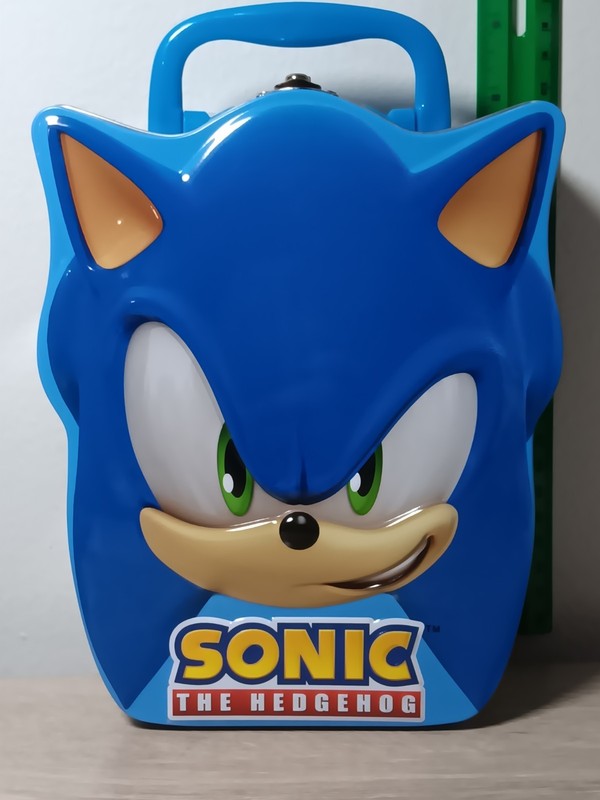 *$1 AUCTION* 9" SONIC the HEDGEHOG Tin Tote Lunchbox Carry-All
