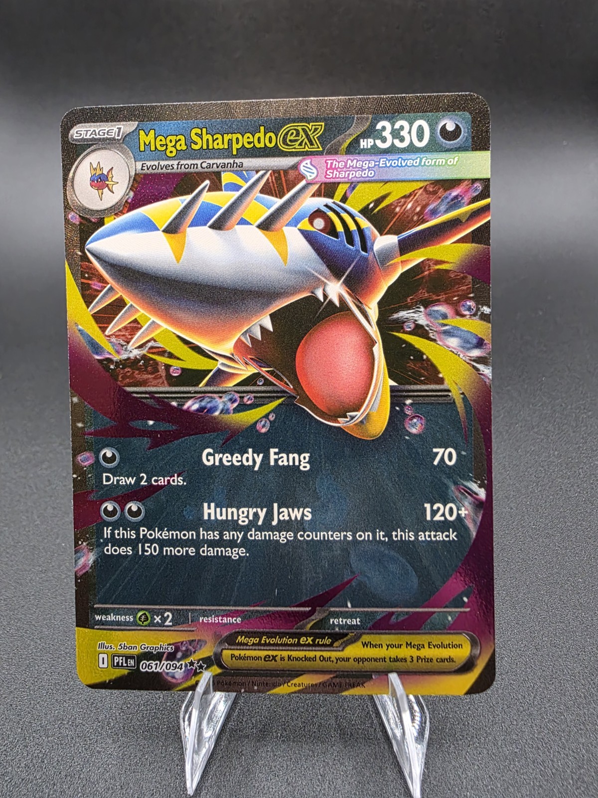 Mega Sharpedo EX 061/094 Me02: Phantasmal Flames Holo