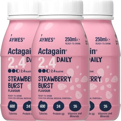 AYMES Actagain 2.4 Daily Strawberry Burst Flavour 3 x 250ml