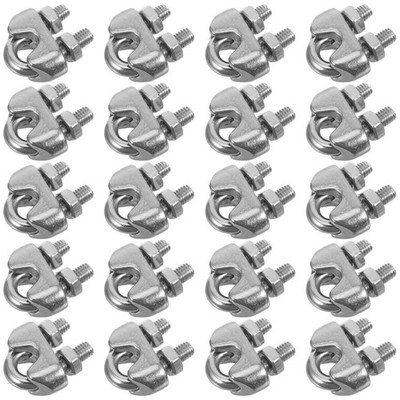 20 Pcs Klemme Aus Edelstahl-drahtseil Stahlseil-kabelklemme Drahtseilanschluss