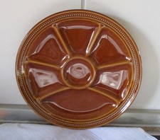 1 Fondue Raclette Tapas Grill Teller braun  24 cm Retro