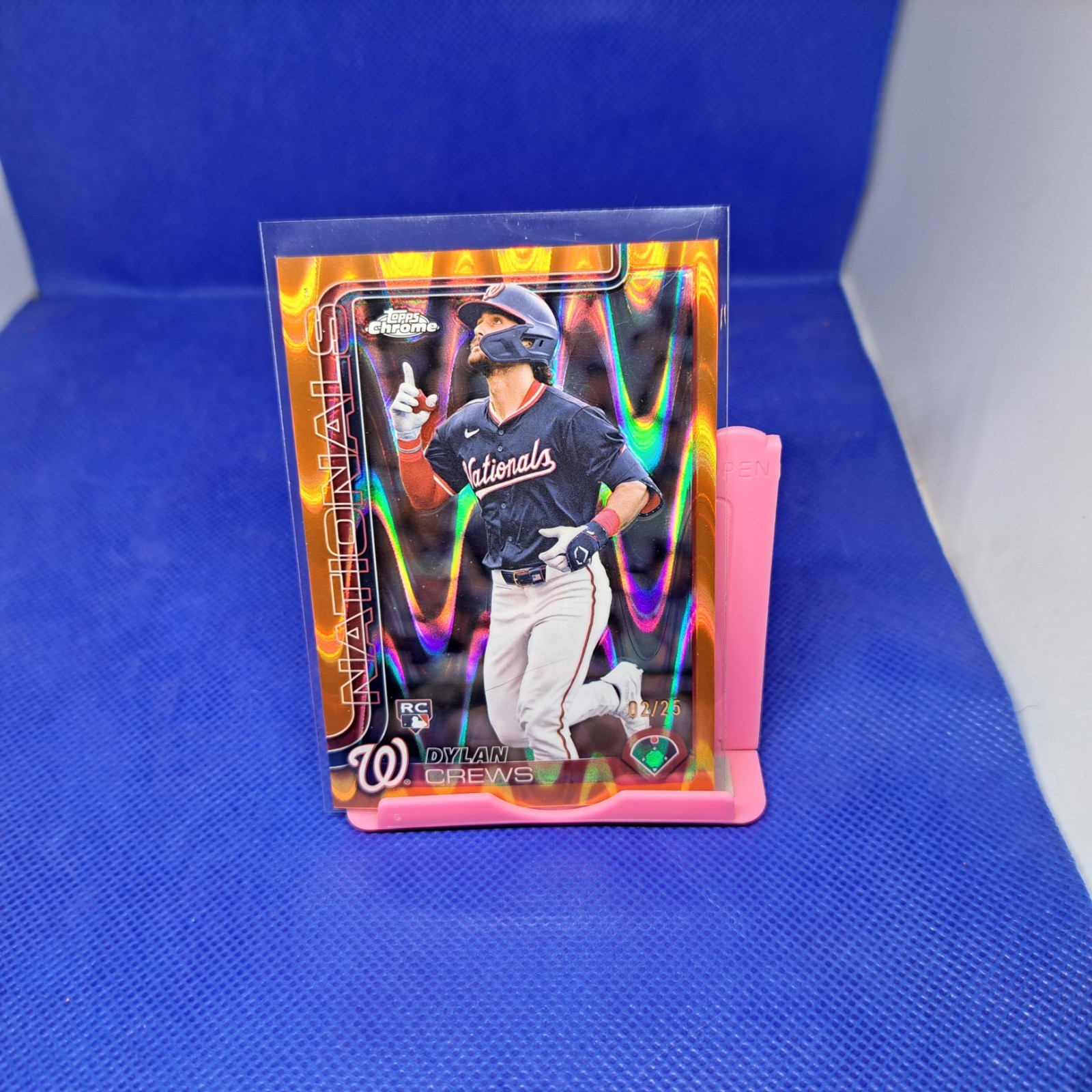 2025 Topps Chrome - Dylan Crews #146 Orange Wave Refractor 2/25 (RC) Nationals