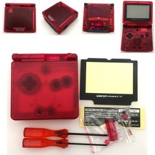 NEW Clear Red Shell Housing Case Cover For Nintendo Game Boy Advance SP GBA SP