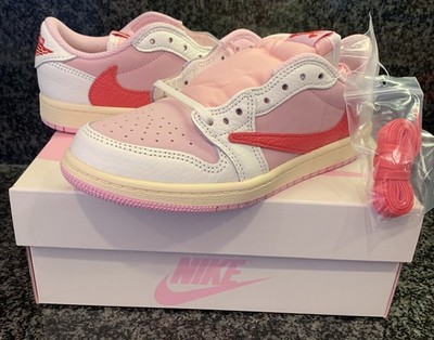 Size 3Y- Travis Scott x Air Jordan 1 Low OG  Sail Tropical Pink   New in Box.DS