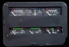 Cessna 182 Instrument Cluster Housing Lighted C669545-0110, 28V Cessna 182 Instrument Cluster Housing Lighted C669545-0110, 28V