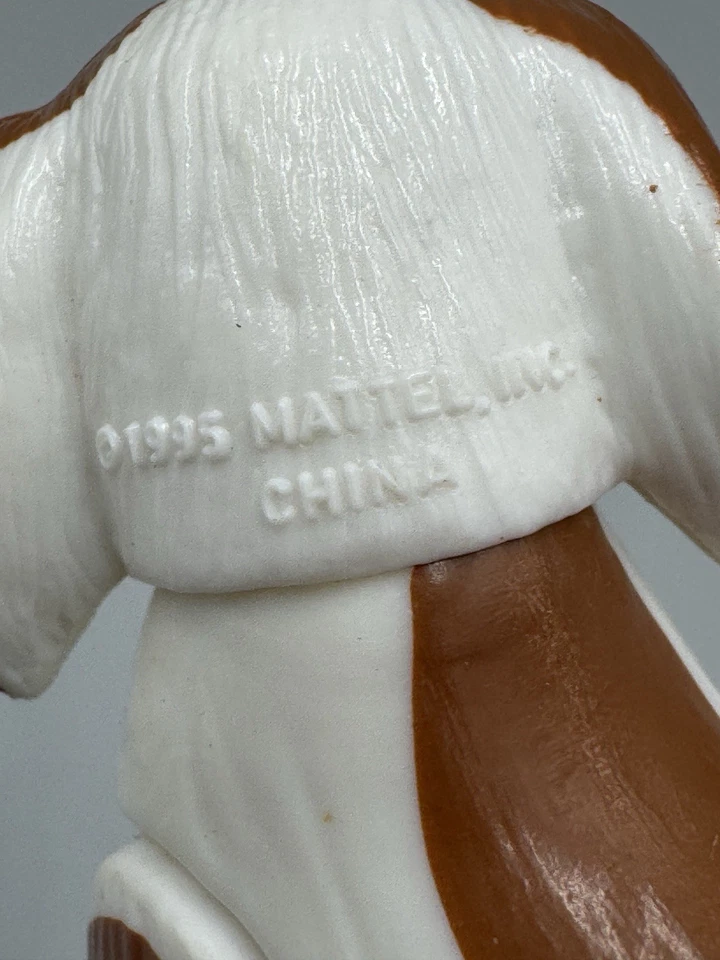 Mattel Barbie veterinaria 1995 Pet Doctor marrón blanco perro cachorro manchado figura de colección Foto 4 de 4