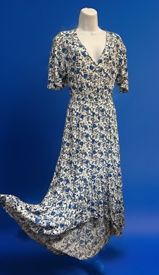 ANTHROPOLOGIE ABEL THE LABEL Dress Women S Maxi Floral Asymmetric Summer Rayon