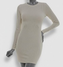 B Darlin Women Ivory Juniors' Crewneck Long-Sleeve Mini Dress Size: Large