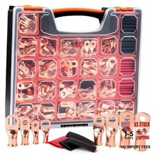 PCS Battery Cable Ends Kit,132 PCS AWG 8 6 4 2 1/0 2/0 8,6,4,2,1,1/0,2/0 264