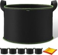 5X 60L Pflanzs&auml;cke mit Pflanzmatte, AtmungsaktivBeutel Pflanzsack mit Griffe f&uuml;r