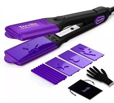 Terviiix Hair Crimper With Changeable Plates, 4 in 1 Zigzag  Straight Crimping