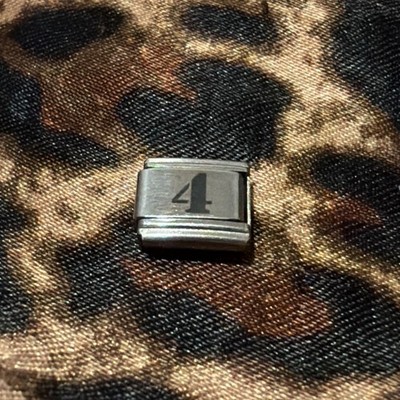 Neu Nummer Vier 4 Silber Charm passt allen 9mm klassisches italienisches Armband