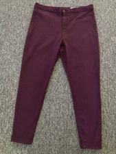 M&S Burgundy  ‘Super Skinny’ Stretch Jeggings/Jeans Size 18R L27" Good Condition
