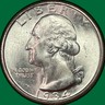 1934-D Washington Quarter Silver Brilliant Uncirculated BU Coin #40523 Denver Washington