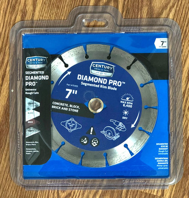 NEW Century Drill & Tool 75455 Segmented Diamond Pro Saw Blade 7'' ~ Free Ship.