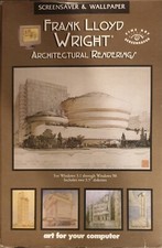Frank Lloyd Wright Architectural Renderings Screensaver Windows Floppy Disk 1998