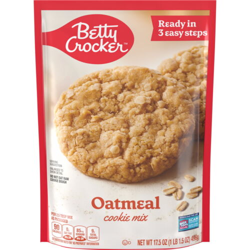 (6 pack) Betty Crocker Oatmeal Cookies, Cookie Baking Mix, 17.5 oz