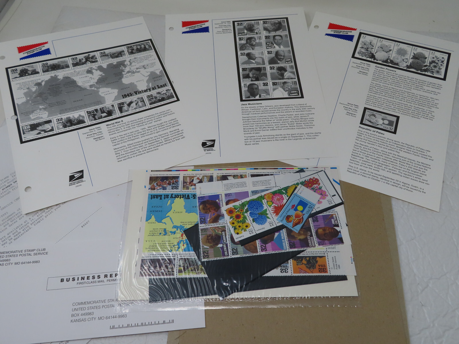 USPS 1994 Commemorative Stamp Club 9412 UNUSED Stamps Louis Armstrong WWII Jazz eBay