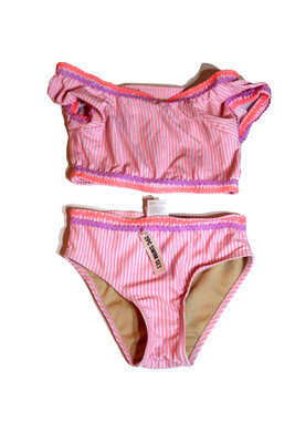 Shade Critters Girl's pink Stripe Swim Suit Set Pink 2 piece Size 5T