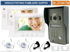 KIT VIDEOCITOFONO CON DOPPIO MONITOR A COLORI 7" CON ELETTROSERRATURA E CANCELLO