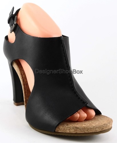 $130 LUXURY REBEL CHAD Black Designer Fashion Platform Heels Sandals 7 EUR 37 - Picture 2 of 4