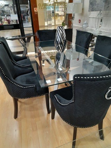 Glass Dining Table With Silver Stand ! DELIVERY UK MAINLAND ONLY - Picture 3 of 3