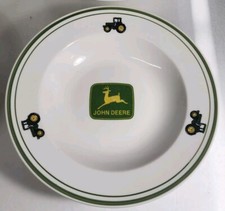 Set of 4 Gibson ~ JOHN DEERE TRACTOR ~ Large Rim Soup Cereal Salad Bowls 9"  EUC