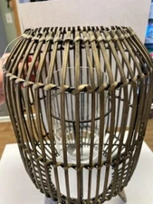 Boho Rattan Lantern With Candle Holder  Wedding Venue Candle Not Included