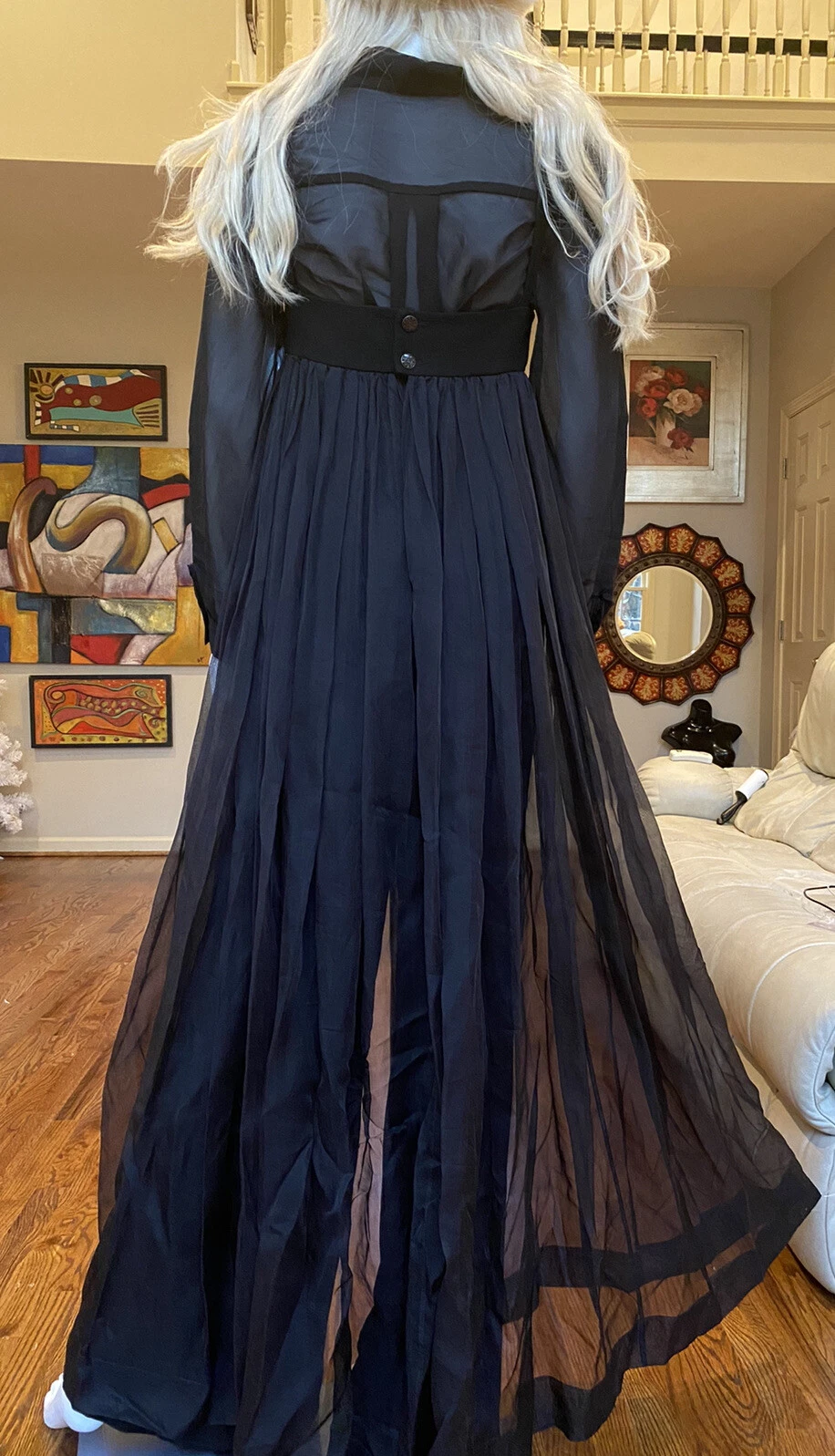 Nuovo Chanel 2017 Barbie Nero Tuta Abito Pantalone Giacca 34 36 2 4 6 Cintura Top S M