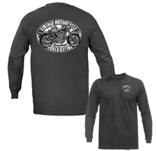 Vintage Motorcycle Bikers Classic Custom Bike Graphic Long Sleeve