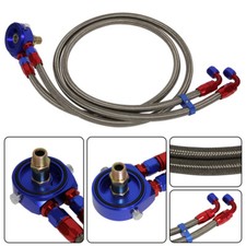 Adattatore sandwich filtro radiatore olio AN8 + kit raccordi linea olio acciaio inox