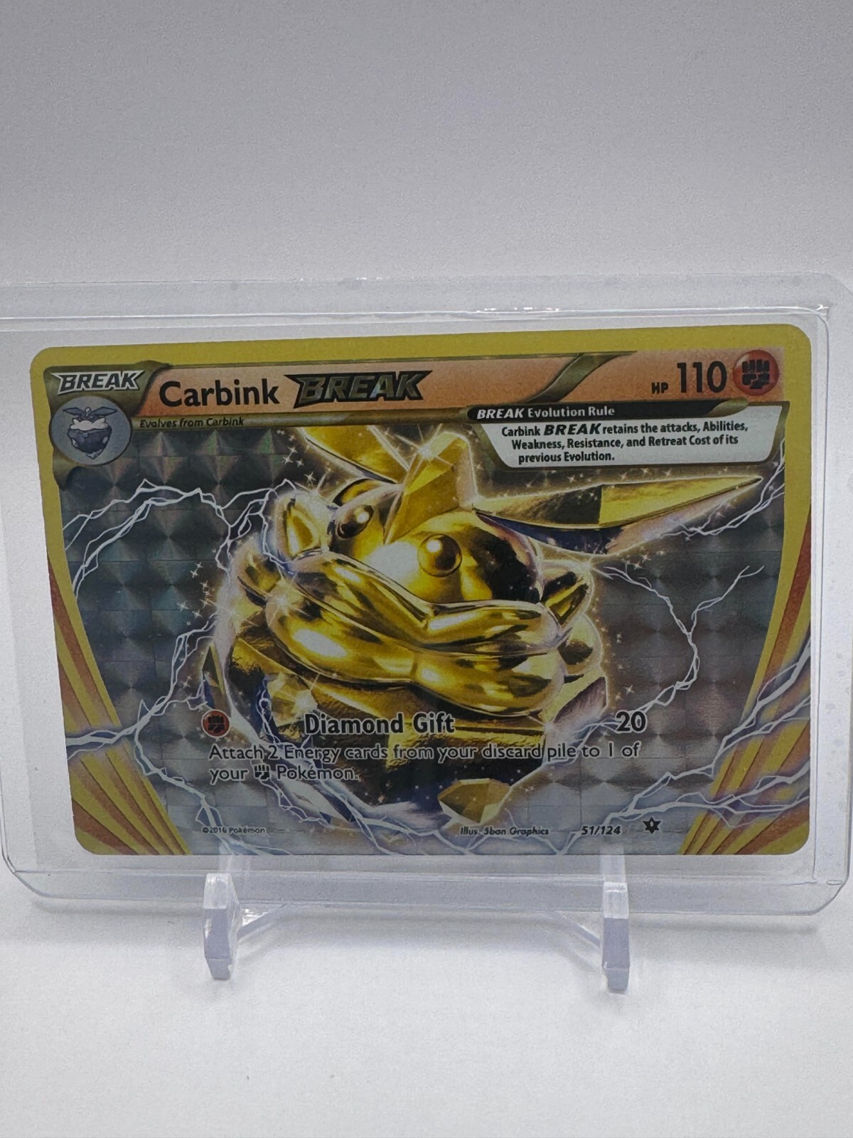 Pokemon TCG XY Fates Collide Carbink Break 51/124 Full Art Ultra Rare Holo NM