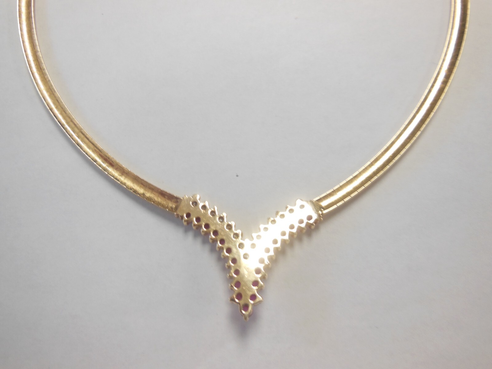 Ruby And Diamond Set, 14K Solid Yellow Gold Omega… - image 10