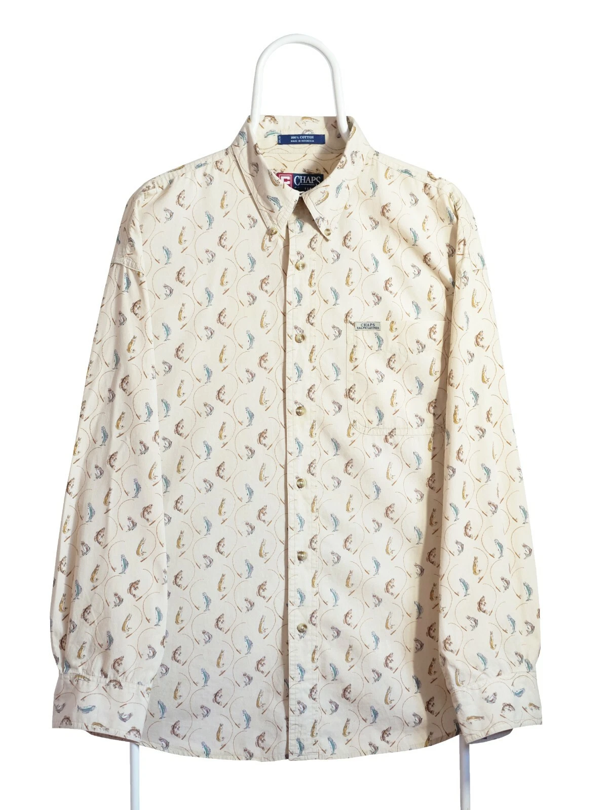 Chaps by Ralph Lauren men's vintage fish shirt , size XL