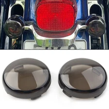 2" Turn Signal Lens Light Cover Guard Smoke For Harley Touring Softail Dyna 2PCS